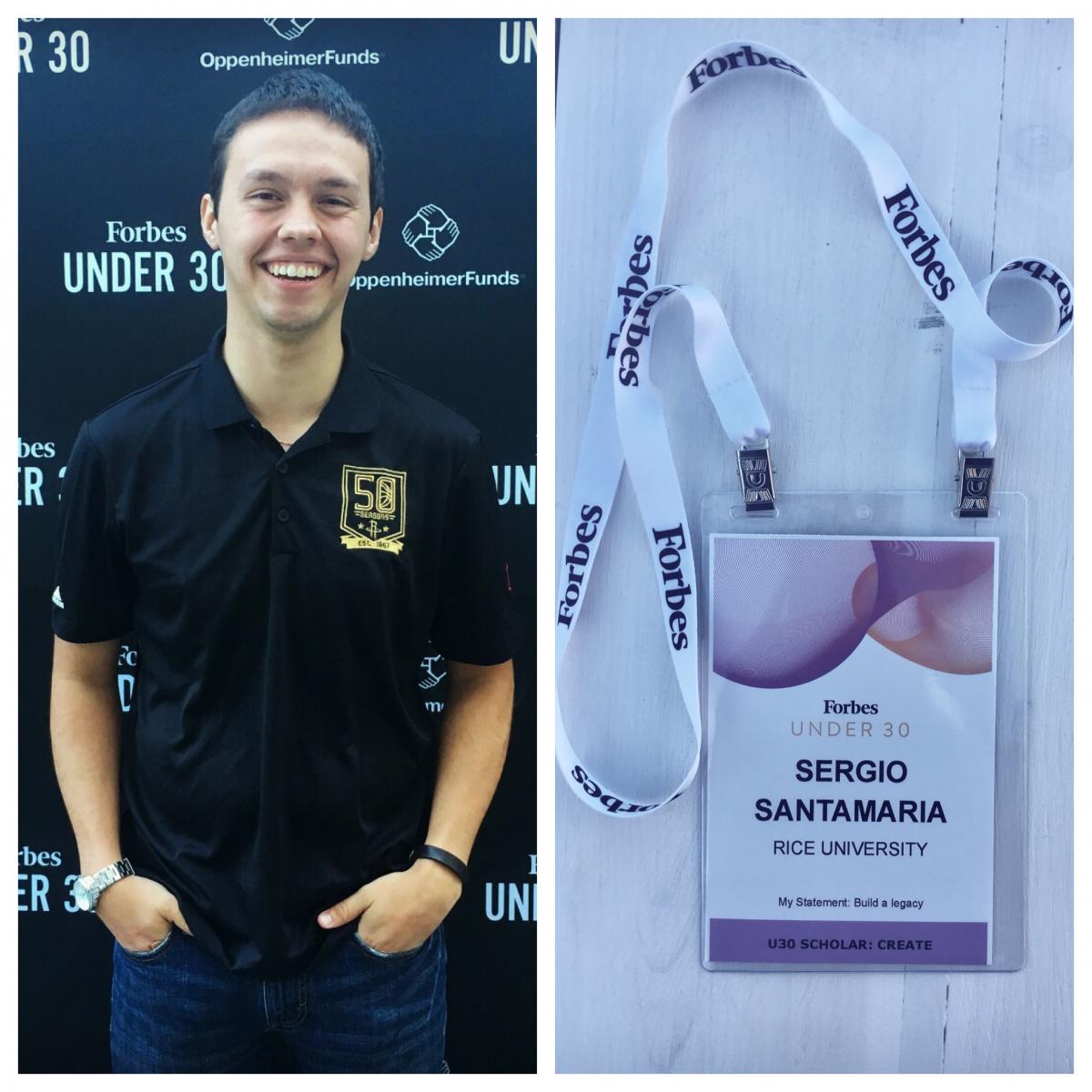 Sergio Santamaria '18 at Forbes Under 30 Summit